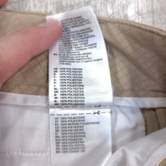 Adidas Womens 3 Stripe Golf Shorts Size 2 Beige ClimaLite Performance Capri - Picture 7 of 8